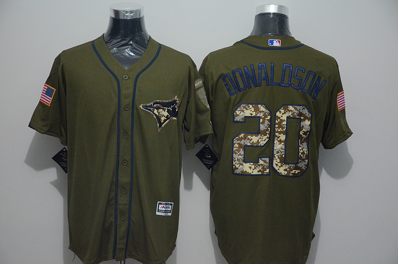 MLB Toronto Blue Jays #20 Josh Donaldson Green Salute to Service Jersey