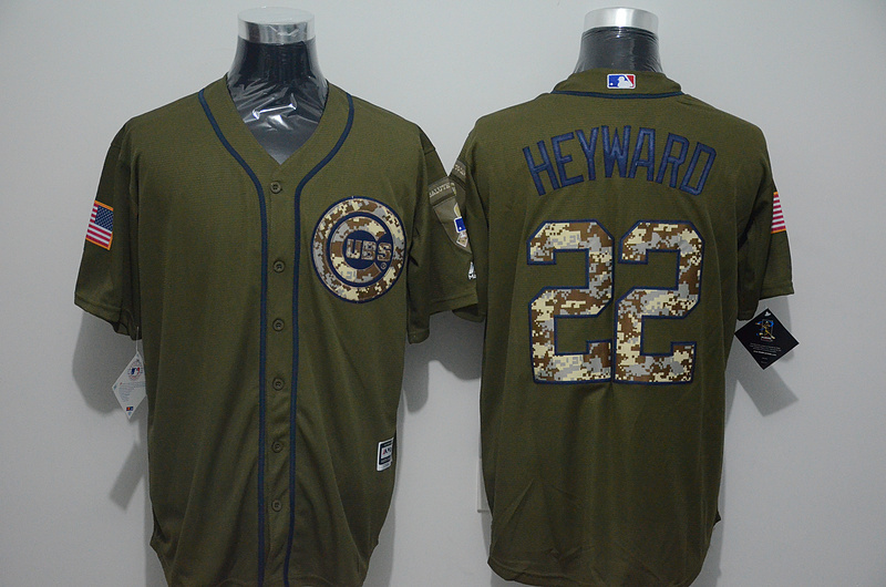 MLB Chicago Cubs #22 Jason Heyward Green Salute to Service Jersey 