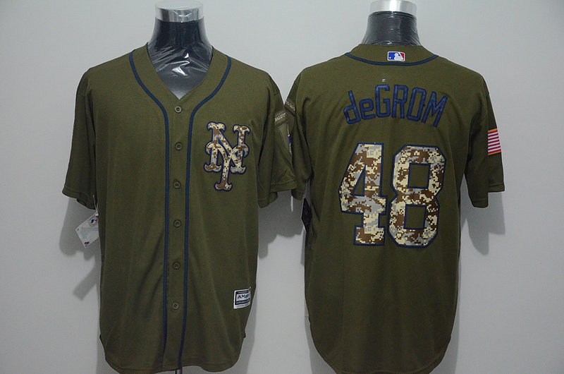 MLB New York Mets #48 Jacob DeGrom Green Salute to Service Jersey 