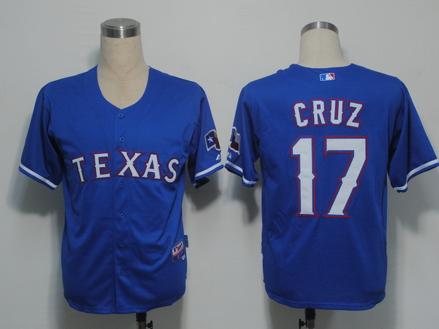 MLB Jerseys Texas Rangers 17 cruz Blue Cool Base