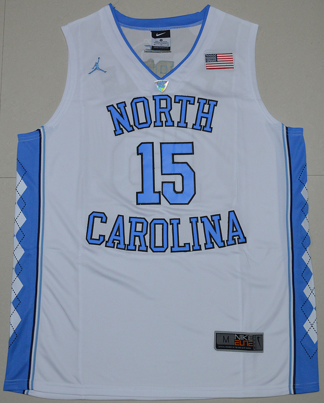 North Carolina Tar Heels Vince Carter #15 White College Basketball Jersey