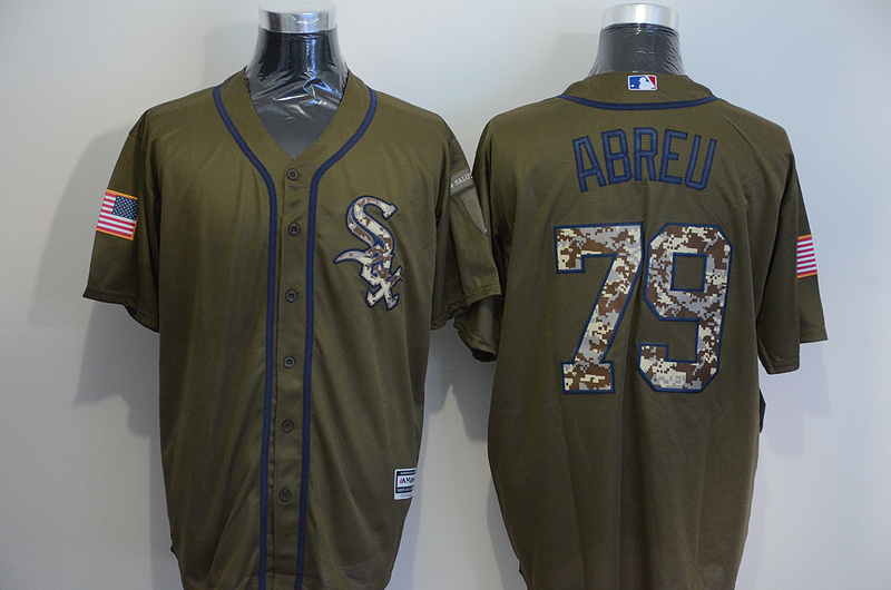 MLB Chicago White Sox #79 Jose Abreu Green Salute to Service Jersey 