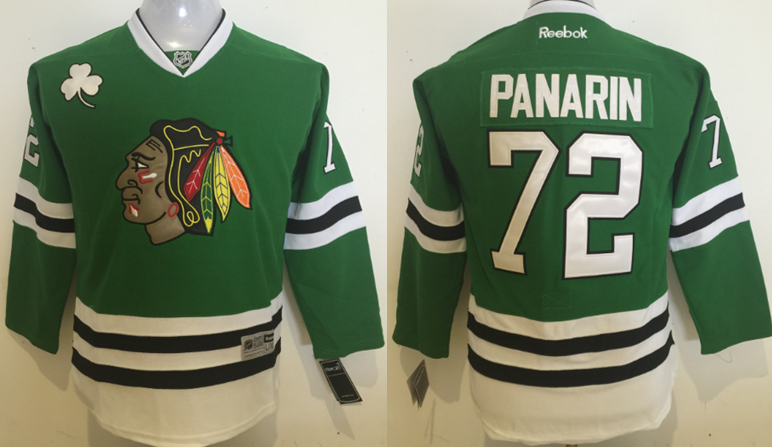 NHL Chicago Blackhawks #72 Panarin Green Youth Jersey