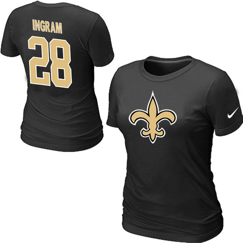 Nike New Orleans Saints Mark Ingram Name & Number Womens TShirt Black 10