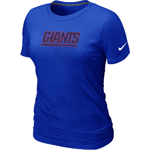  Nike New York Giants Authentic Logo Womens TShirt Blue 10 