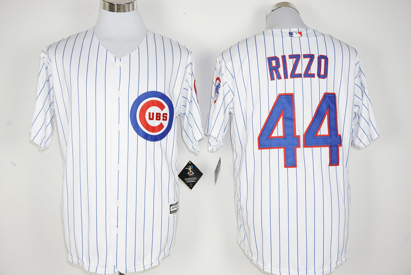 Majestic Chicago Cubs #44 Rizzo White 100th Jersey