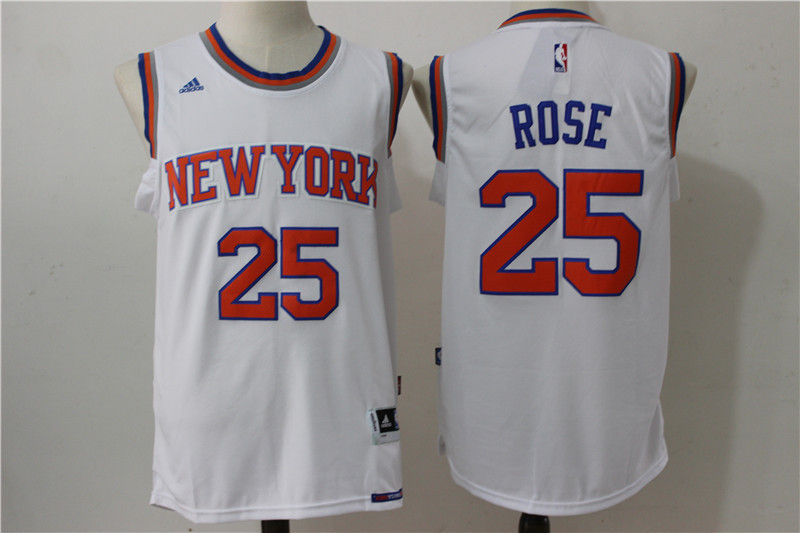 NBA New York Knicks #25 Rose White Jersey
