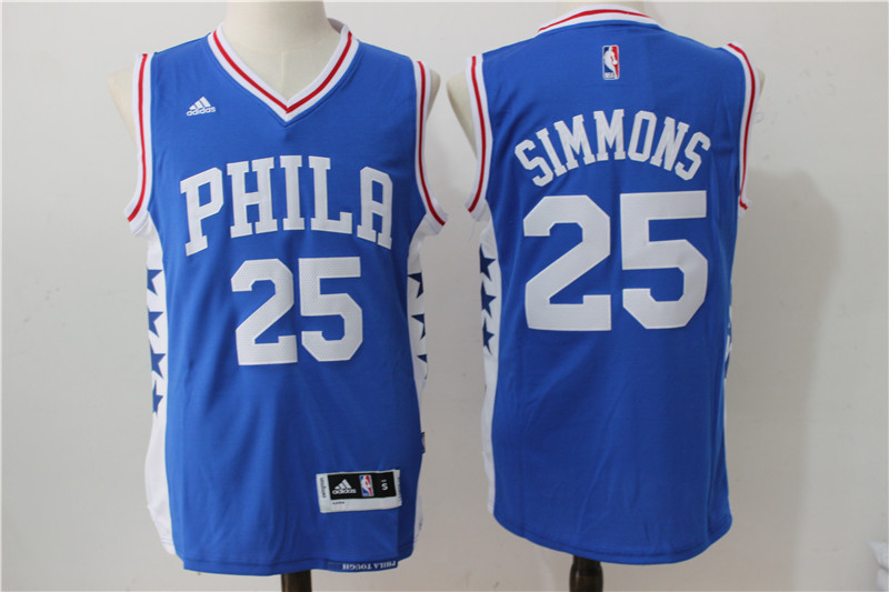 NBA Philadelphia 76ers #25 Simmons Blue Jersey