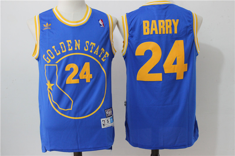 NBA Golden State Warriors #24 Barry Blue Throwback Jersey