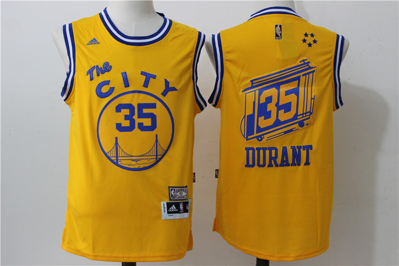 NBA Golden State Warriors #35 Durant Yellow Jersey