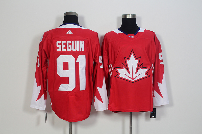 Mens Team Canada #91 Tyler Seguin 2016 World Cup of Hockey Olympics Game Red Jersey