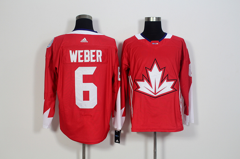 Mens Team Canada #6 Shea Weber 2016 World Cup of Hockey Olympics Game Red Jersey