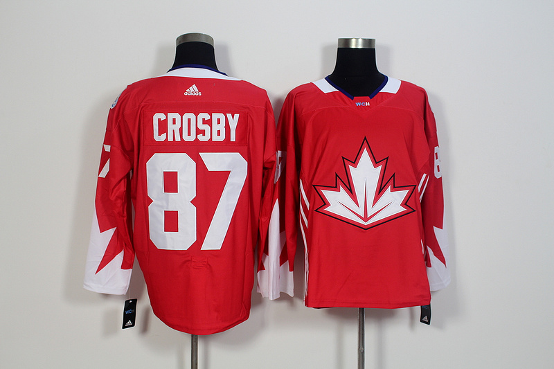 Mens Team Canada #87 Sidney Crosby 2016 World Cup of Hockey Olympics Game Red Jersey