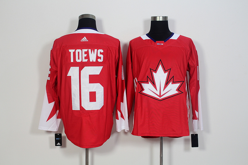 Mens Team Canada #16 Jonathan Toews 2016 World Cup of Hockey Olympics Game Red Jersey