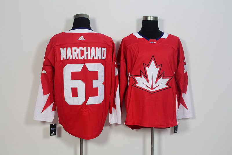 Mens Team Canada #63 Brad Marchand 2016 World Cup of Hockey Olympics Game Red Jersey