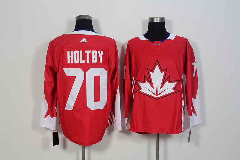 Mens Team Canada #70 Braden Holtby 2016 World Cup of Hockey Olympics Game Red Jersey