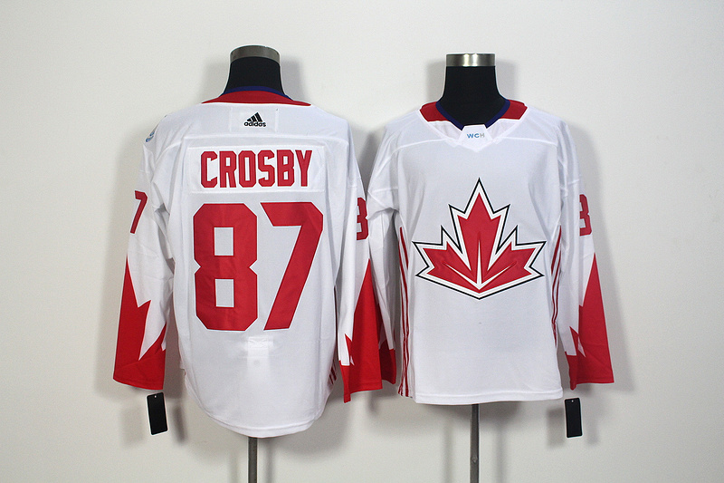 Mens Team Canada #87 Sidney Crosby 2016 World Cup of Hockey Olympics Game White Jersey