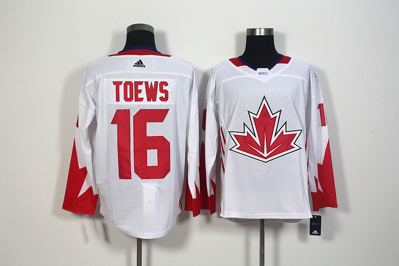 Mens Team Canada #19 Jonathan Toews 2016 World Cup of Hockey Olympics Game White Jersey