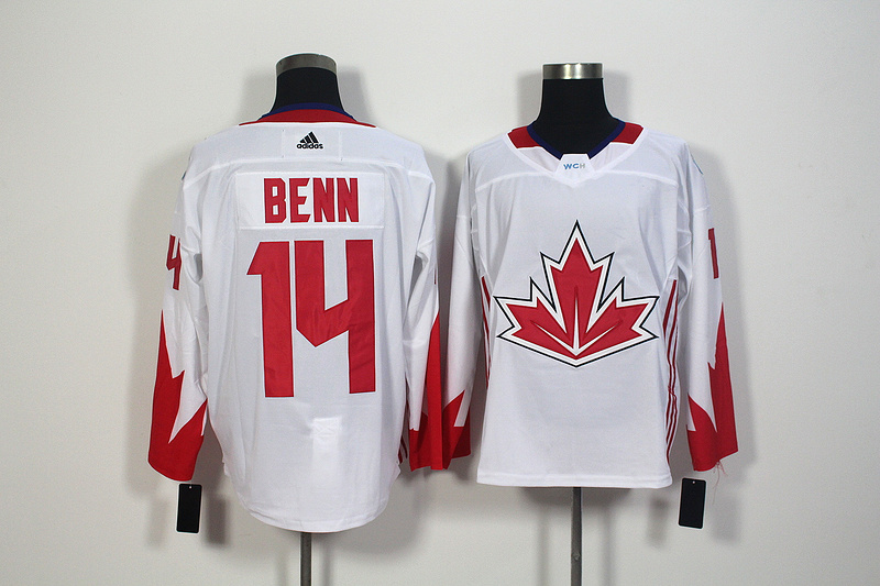 Mens Team Canada #14 Jamie Benn 2016 World Cup of Hockey Olympics Game White Jersey