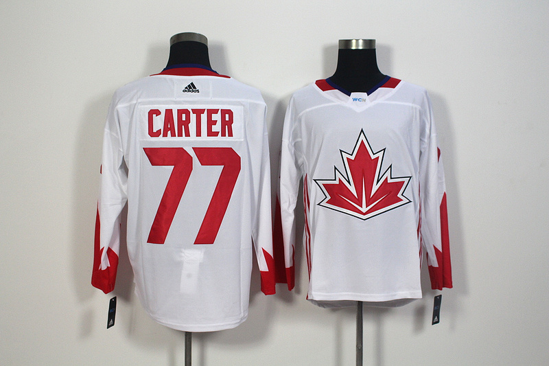 Mens Team Canada #77 Jeff Carter 2016 World Cup of Hockey Olympics Game White Jersey