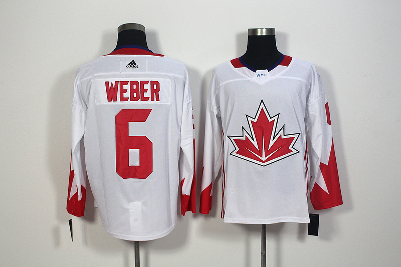 Mens Team Canada #6 Shea Weber 2016 World Cup of Hockey Olympics Game White Jersey