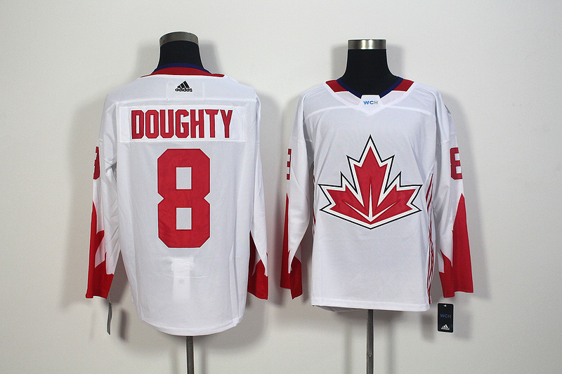 Mens Team Canada #8 Drew Doughty 2016 World Cup of Hockey Olympics Game White Jersey