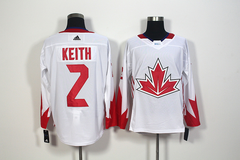 Mens Team Canada #2 Duncan Keith 2016 World Cup of Hockey Olympics Game White Jersey