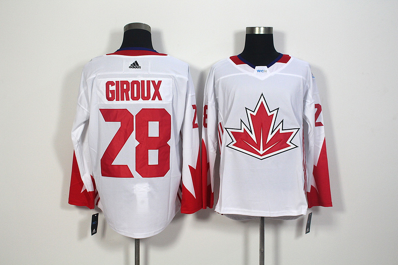 Mens Team Canada #28 Claude Giroux 2016 World Cup of Hockey Olympics Game White Jersey