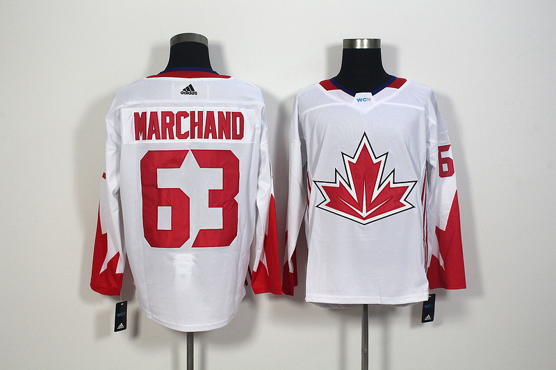 Mens Team Canada #63 Brad Marchand 2016 World Cup of Hockey Olympics Game White Jersey