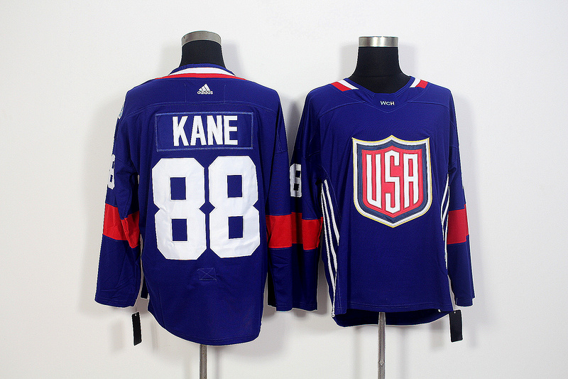 Mens Team USA #88 Patrick Kane 2016 World Cup of Hockey Olympics Game Navy Blue Jersey