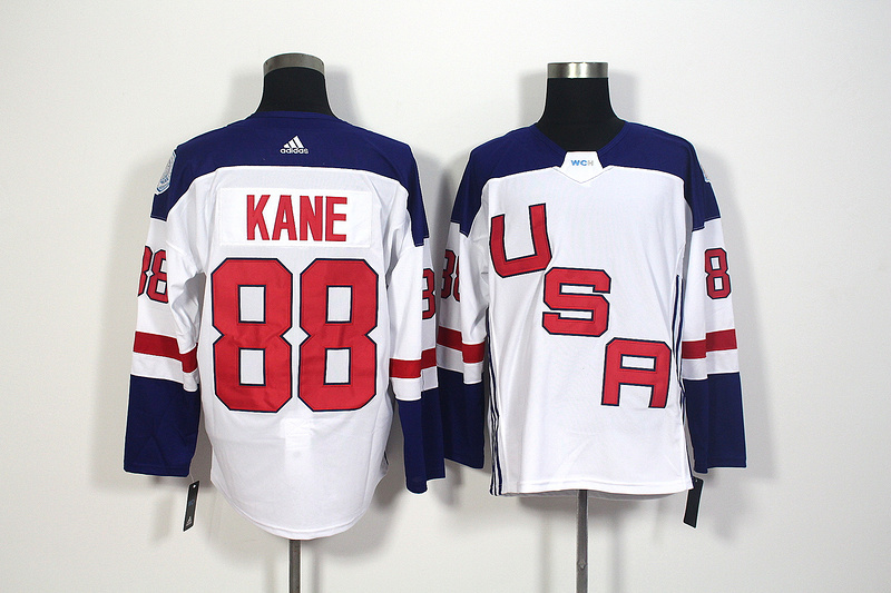 Mens Team USA #88 Patrick Kane 2016 World Cup of Hockey Olympics Game White Jersey