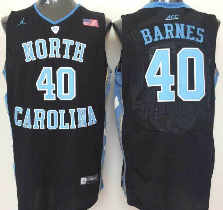 2016 North Carolina Tar Heels Harrison Barnes 40 College Basketball Jersey - Black 