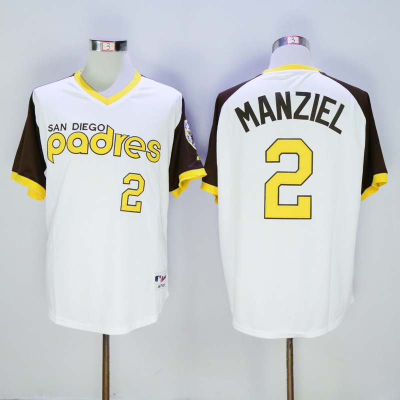 MLB San Diego Padres #2 Manziel White Pullover 1978 Throwback Jersey