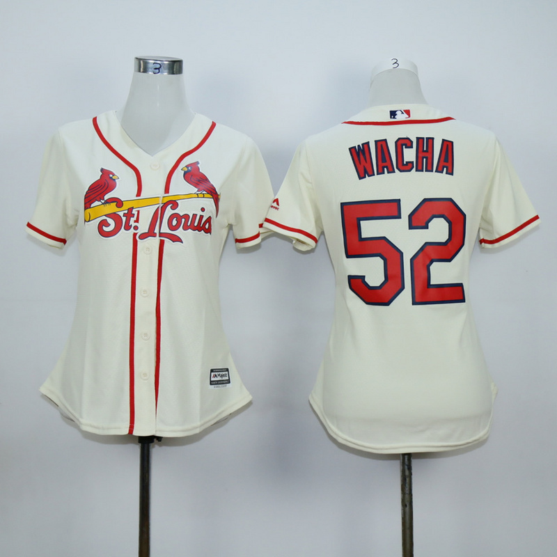 Women St.Louis cardinals #52 Wacha Cream 2015 MLB Jersey