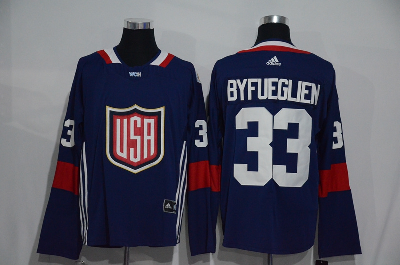 Mens Team USA #33 Dustin Byfuglien 2016 World Cup of Hockey Olympics Game Navy Blue Jerseys 