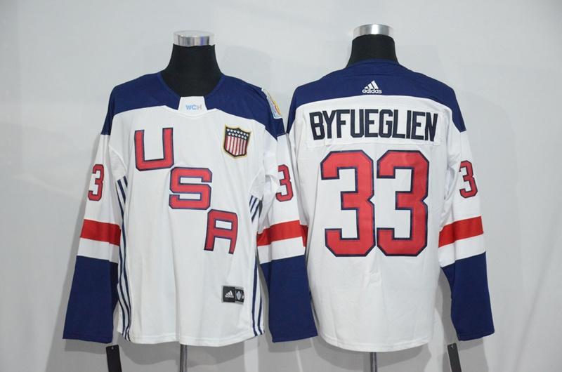Mens Team USA #33 Dustin Byfuglien 2016 World Cup of Hockey Olympics Game White Jerseys 