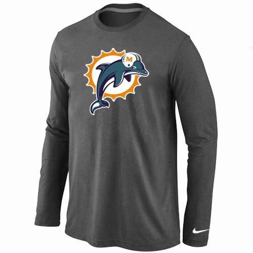 Nike Miami Dolphins Logo Long Sleeve T-Shirt D.Grey