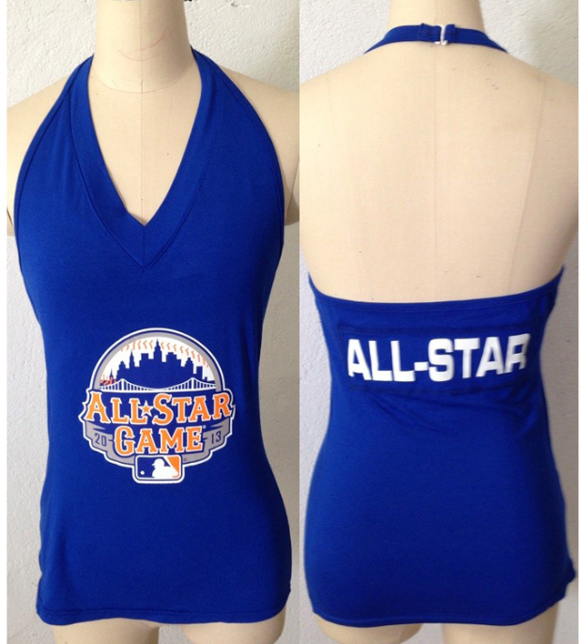 All Star Game MLB Womens All Sports Couture  Blown Coverage Halter Top Royal Blue