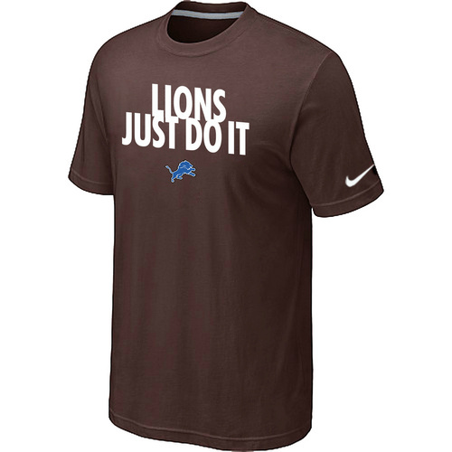 NFL Detroit Lions Just Do It Brown TShirt 19 