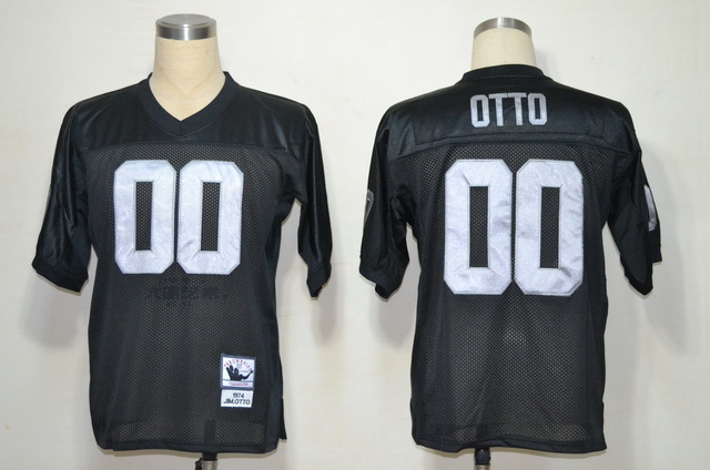 NFL Jerseys Oakland Raiders 00 OTTO Black Throwback