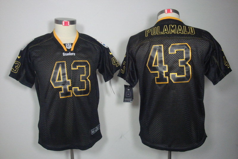 NFL Pittsburgh Steelers #43 Polamalu Lights Out Youth Jersey