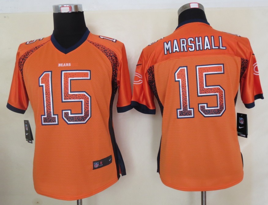 Women 2013 NEW Nike Chicago Bears 15 Marshall Drift Fashion Orange Elite Jerseys