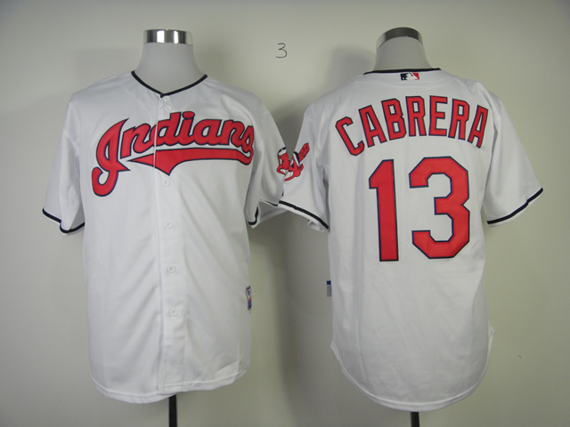 MLB Cleveland Indians #13 Cabrera White Jersey