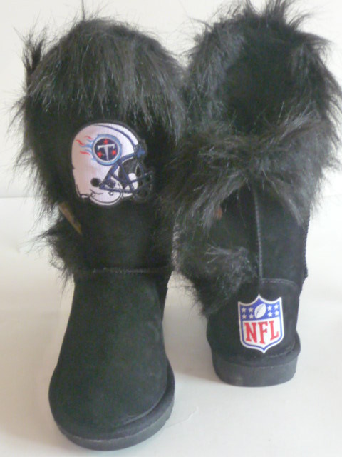 NFL Tennessee Titans Cuce Shoes Womens Cheerleader Boots - Black