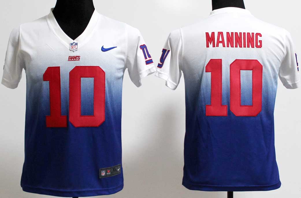 Nike NFL New York Giants #10 Manning Fadeaway Drfit Fashion Youth Jersey