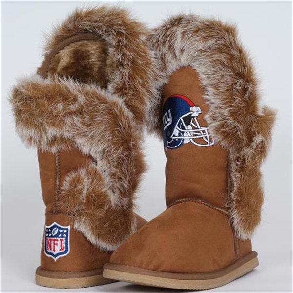 NFL New York Giants Womens Cuce Shoes Ladies Fanatic Boots Brown