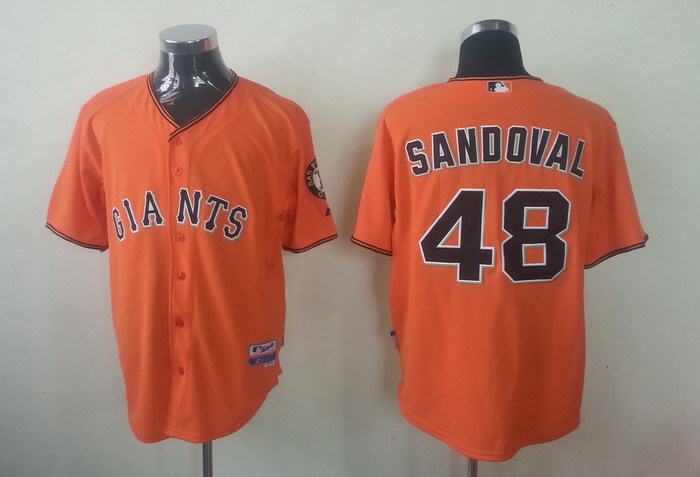 MLB San Francisco Giants #48 Sandoval Orange Jersey