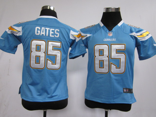Chargers #85 Antonio Gates Light Blue Kids Nike NFL Jersey