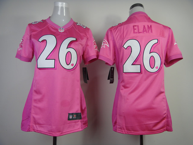 NFL Baltimore Ravens #26 Elam Women Pink Jersey