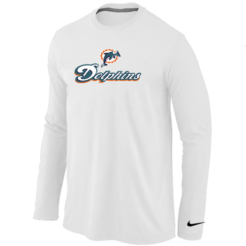 Nike Miami Dolphins Authentic Logo Long Sleeve T-Shirt white